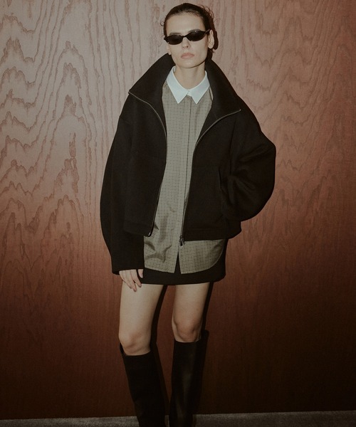 セール】ジップアップダブルフェイスブルゾン / Zip-Up Double-Face