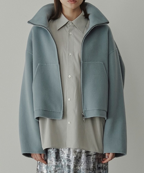 セール】ジップアップダブルフェイスブルゾン / Zip-Up Double-Face