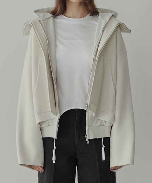 セール】ジップアップダブルフェイスブルゾン / Zip-Up Double-Face