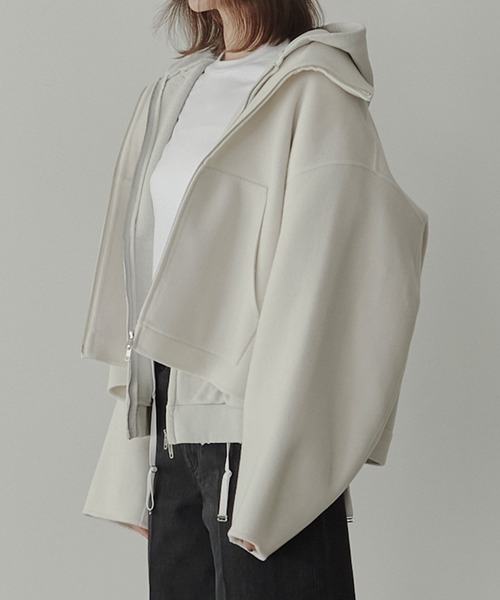 セール】ジップアップダブルフェイスブルゾン / Zip-Up Double-Face