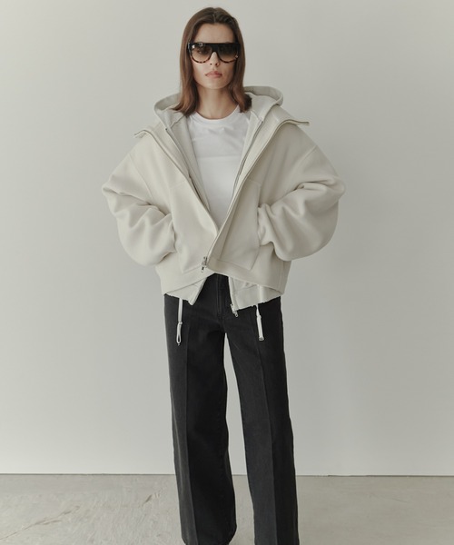 セール】ジップアップダブルフェイスブルゾン / Zip-Up Double-Face