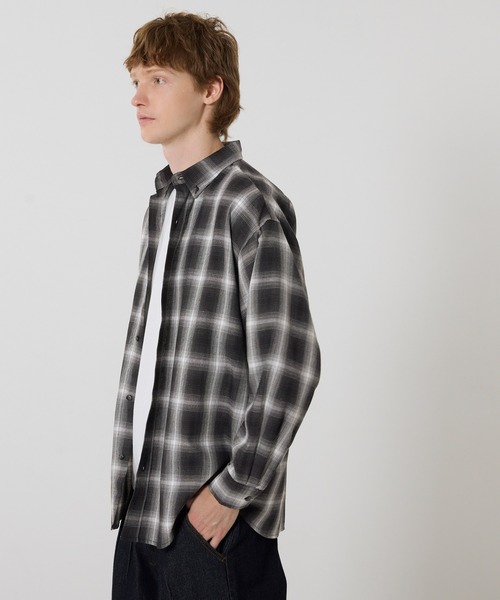 coca(coca)(コカ)の「ポリエステルチェック長袖シャツ(シャツ/ブラウス・メンズ・ベージュ/ネイビー/ブラウン/ブラック・XL/M/L)」の6枚目の写真