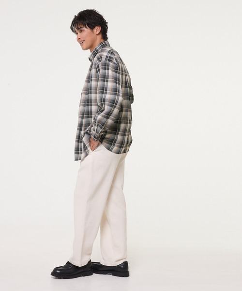 coca(coca)(コカ)の「ポリエステルチェック長袖シャツ(シャツ/ブラウス・メンズ・ベージュ/ネイビー/ブラウン/ブラック・XL/M/L)」の16枚目の写真