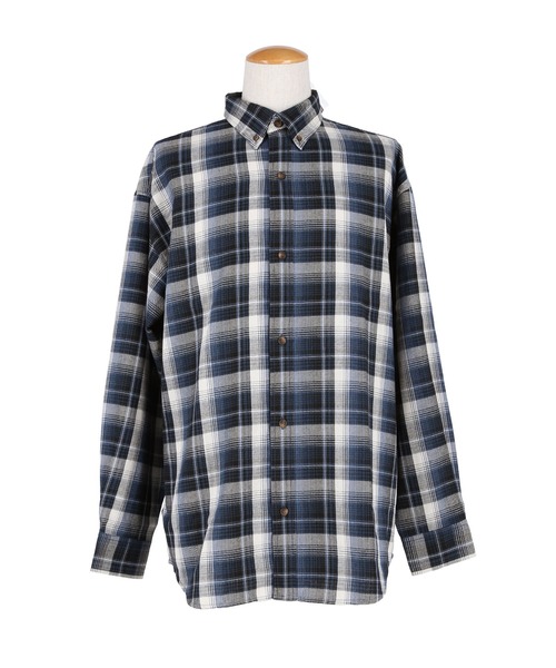 ポリエステルチェック長袖シャツ（シャツ/ブラウス）｜coca（coca