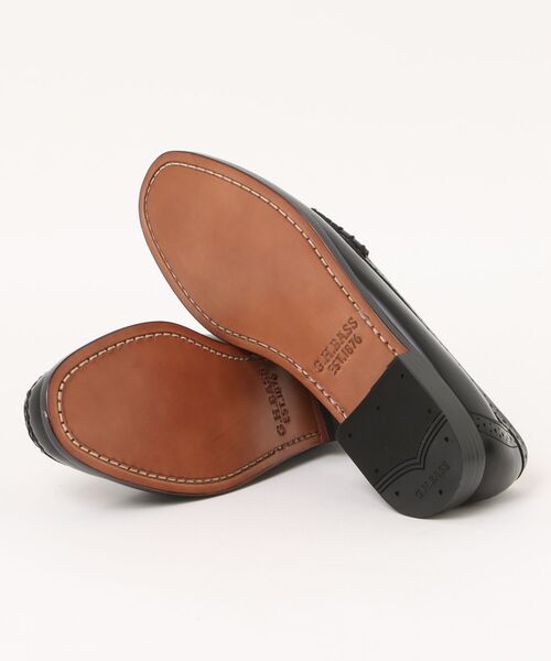 G.H.BASS（ジーエイチバス）の「G.H.BASS BA11007 Venetian Brogue BLACK LEATHER SOLE / メダリオン ヴァンプローファー（ローファー・メンズ・ブラック・8/7.5/9.5/9/10/6/6.5/7/8.5）」の3枚目の写真