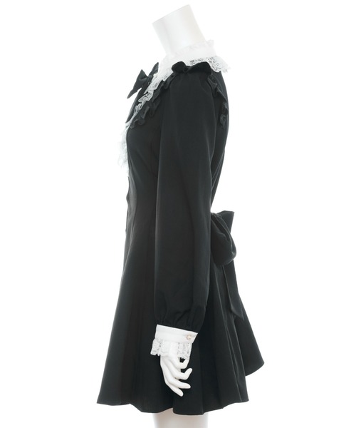 Secret Honey(シークレットハニー)の「アクセサリーリボンレースフリルワンピース(ワンピース・レディース・ブラックミックス/グレー/ブラック・MEDIUM)」の15枚目の写真