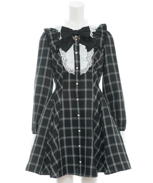 Secret Honey(シークレットハニー)の「アクセサリーリボンレースフリルワンピース(ワンピース・レディース・ブラックミックス/グレー/ブラック・MEDIUM)」の13枚目の写真