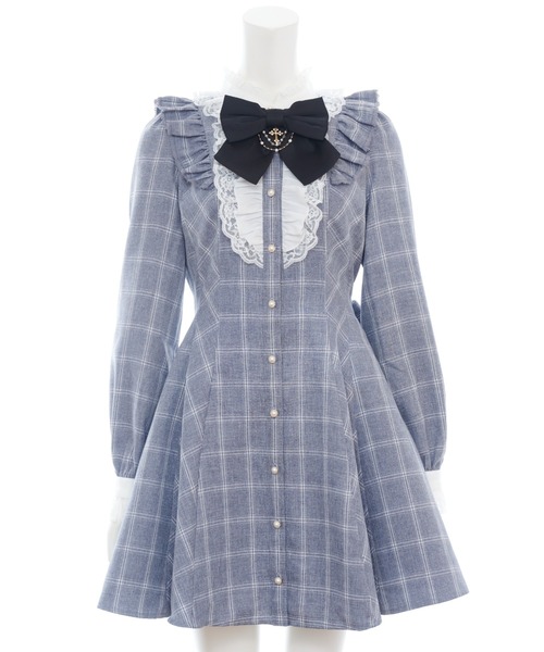 Secret Honey(シークレットハニー)の「アクセサリーリボンレースフリルワンピース(ワンピース・レディース・ブラックミックス/グレー/ブラック・MEDIUM)」の12枚目の写真