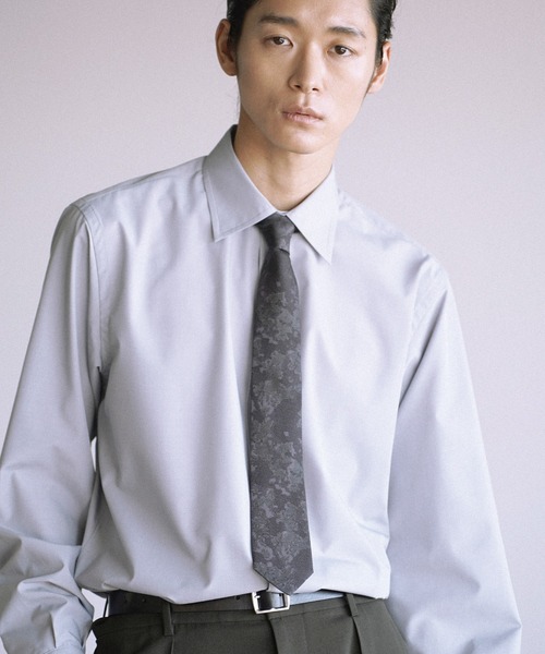 WYM LIDNM(ウィム バイ リドム)の「SILK COTTON NARROW TIE(ネクタイ・メンズ・ダークグレー/ダークブラウン/アッシュブラウン/チャコール・FREE)」の8枚目の写真