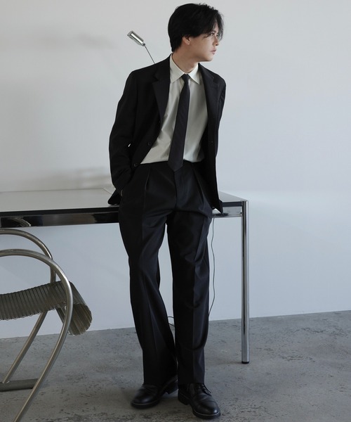 WYM LIDNM(ウィム バイ リドム)の「SILK COTTON NARROW TIE(ネクタイ・メンズ・ダークグレー/ダークブラウン/アッシュブラウン/チャコール・FREE)」の22枚目の写真