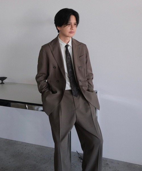 WYM LIDNM(ウィム バイ リドム)の「SILK COTTON NARROW TIE(ネクタイ・メンズ・ダークグレー/ダークブラウン/アッシュブラウン/チャコール・FREE)」の6枚目の写真