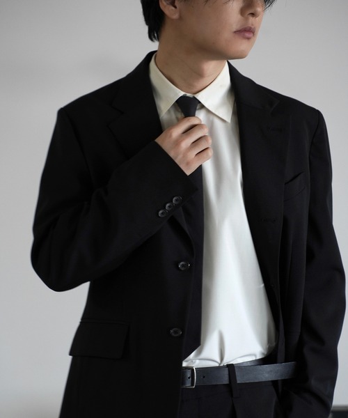 WYM LIDNM(ウィム バイ リドム)の「SILK COTTON NARROW TIE(ネクタイ・メンズ・ダークグレー/ダークブラウン/アッシュブラウン/チャコール・FREE)」の14枚目の写真