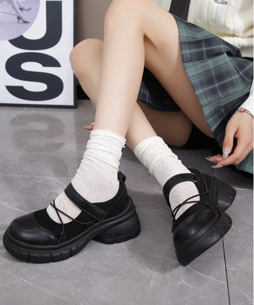 WEGO（ウィゴー）の「WEGO/厚底スポーティースニーカーローファー/メリージェーンシューズ（ローファー・レディース・ブラック/グレー・MEDIUM/LARGE）」の7枚目の写真