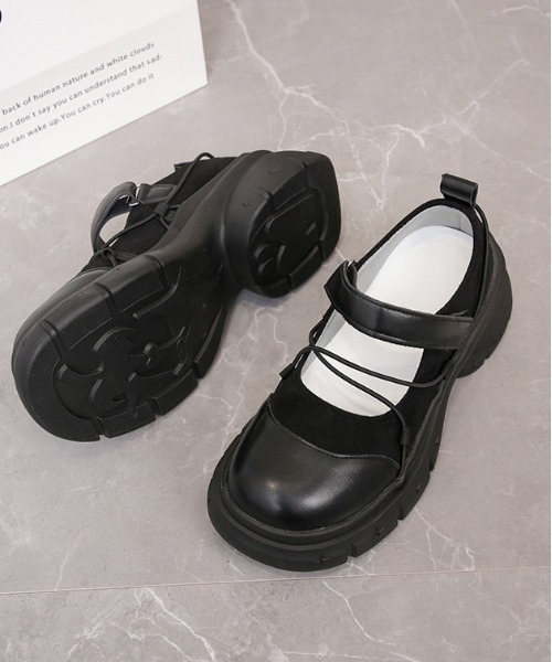 WEGO（ウィゴー）の「WEGO/厚底スポーティースニーカーローファー/メリージェーンシューズ（ローファー・レディース・ブラック/グレー・MEDIUM/LARGE）」の16枚目の写真