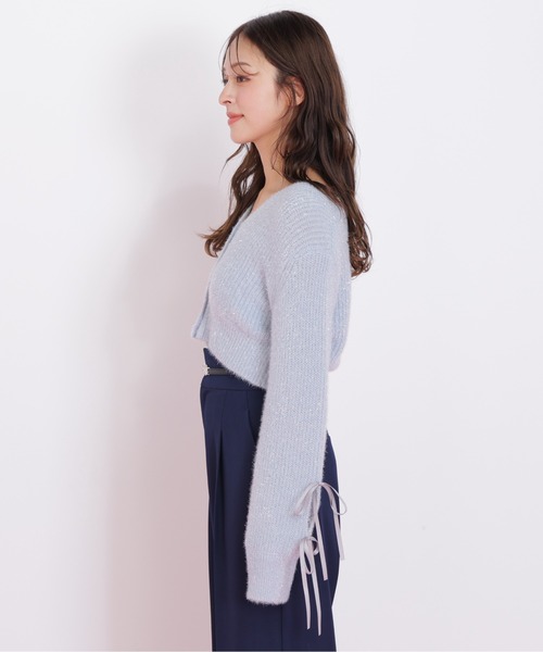 JILL by JILL STUART（ジルバイジルスチュアート）の「◇フィルムフェザーヤーンカーディガン（ニット/セーター・レディース・ピンク/ホワイト/ブルー・FREE）」の14枚目の写真