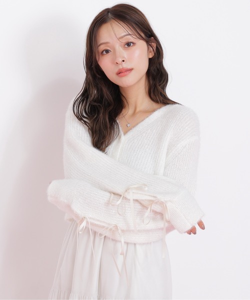 JILL by JILL STUART（ジルバイジルスチュアート）の「◇フィルムフェザーヤーンカーディガン（ニット/セーター・レディース・ピンク/ホワイト/ブルー・FREE）」の18枚目の写真