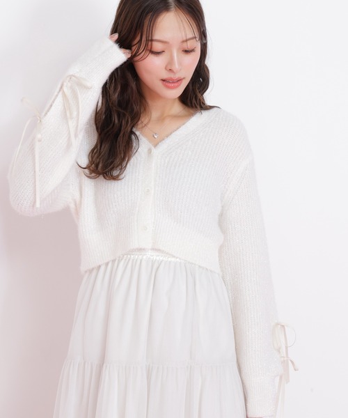 JILL by JILL STUART（ジルバイジルスチュアート）の「◇フィルムフェザーヤーンカーディガン（ニット/セーター・レディース・ピンク/ホワイト/ブルー・FREE）」の19枚目の写真