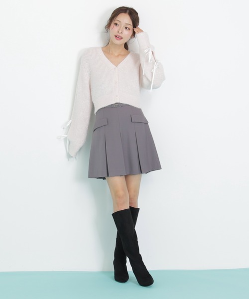 JILL by JILL STUART（ジルバイジルスチュアート）の「◇フィルムフェザーヤーンカーディガン（ニット/セーター・レディース・ピンク/ホワイト/ブルー・FREE）」の4枚目の写真