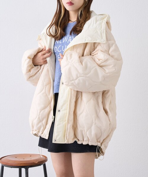 w closet（ダブルクローゼット）の「リバーシブルモンスターコート（その他アウター・レディース・サックスブルー/カーキ/ブラック/アイボリー/オフホワイト・MEDIUM/SMALL）」の12枚目の写真