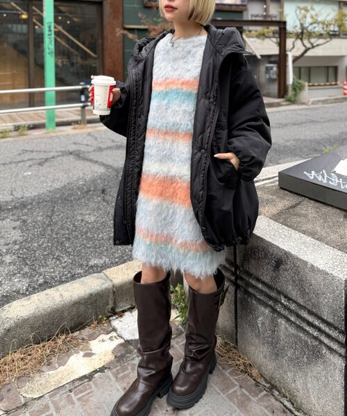 w closet（ダブルクローゼット）の「リバーシブルモンスターコート（その他アウター・レディース・サックスブルー/カーキ/ブラック/アイボリー/オフホワイト・MEDIUM/SMALL）」の16枚目の写真