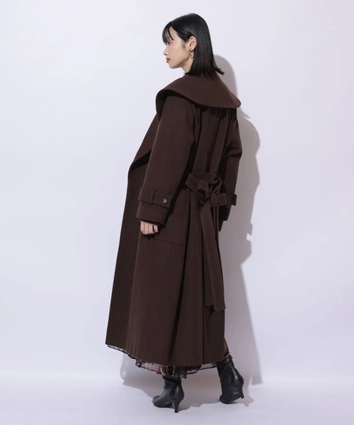 Mystrada（マイストラーダ）の「ショールカラーロングコート（ダウンジャケット/コート・レディース・ブラウン/ライトグレー・36/38）」の7枚目の写真