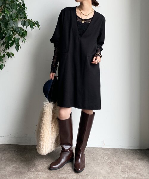 ウノピゥ　ワンピース　サイズⅡ SLY | BIG COLLOR ZIP UP 2P ショートワンピース (ワンピース