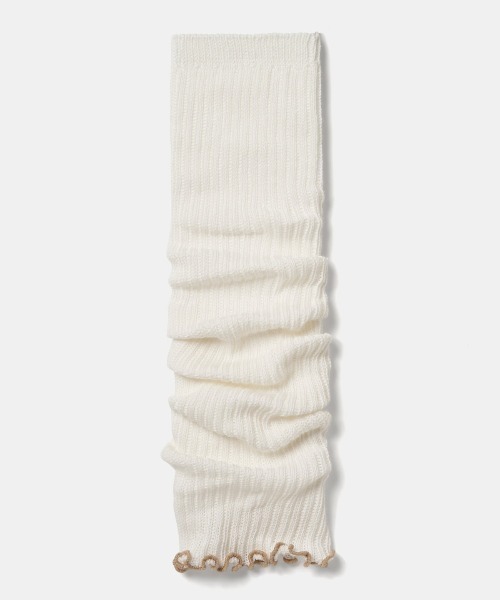 tutuanna（チュチュアンナ）の「綿100%リブレッグウォーマー45cm（レッグウォーマー・レディース・エンジ/オフホワイト/ライトグレー/ブラック/サンドベージュ・フリー）」の3枚目の写真