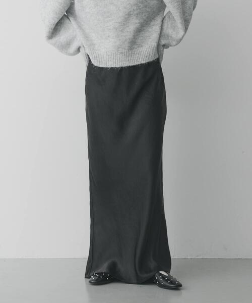 SENSE OF PLACE by URBAN RESEARCH（センスオブプレイスバイアーバンリサーチ）の「サテンアイラインスカート（スカート・レディース・ブラウン/ブラック/アイボリー/チャコールグレー・TALL/SMALL/MEDIUM）」の3枚目の写真