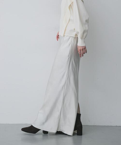 SENSE OF PLACE by URBAN RESEARCH（センスオブプレイスバイアーバンリサーチ）の「サテンアイラインスカート（スカート・レディース・ブラウン/ブラック/アイボリー/チャコールグレー・TALL/SMALL/MEDIUM）」の9枚目の写真