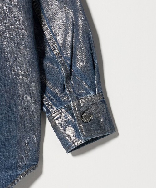ASTRAET(アストラット)の「<ASTRAET>デニム コーティング 2ポケットシャツ UNISEX(シャツ/ブラウス・レディース・シルバー・FREE)」の12枚目の写真