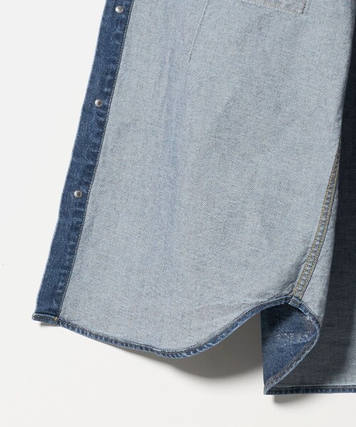 ASTRAET(アストラット)の「<ASTRAET>デニム コーティング 2ポケットシャツ UNISEX(シャツ/ブラウス・レディース・シルバー・FREE)」の14枚目の写真