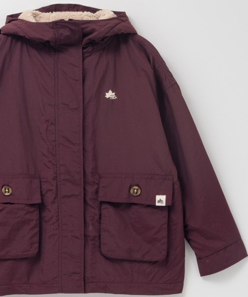 LOGOS（ロゴス）の「LOGOS PARK 裏フリースマウンテンパーカー（マウンテンパーカー・レディース・ベージュ/スミクロ/カーキ/ダークパープル・M/L）」の4枚目の写真