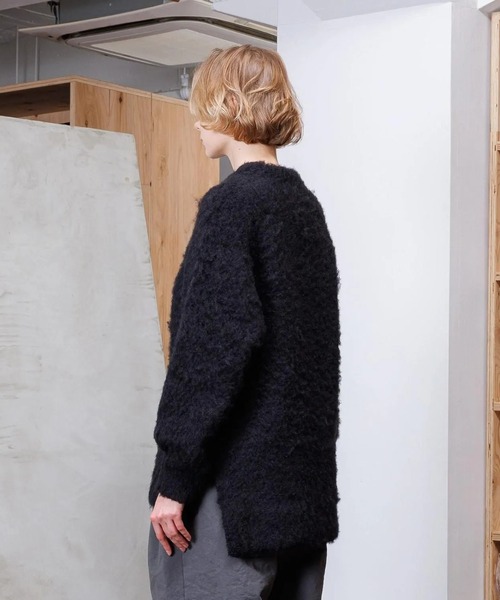 VOAAOV(ヴォアーブ)の「【VOAAOV】 FULLERS TEASEL BRUSHED KNIT Pullover(ニット/セーター・メンズ・ブラウン/ネイビー/ブラック・1/2)」の5枚目の写真
