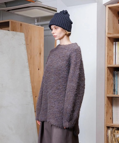 VOAAOV(ヴォアーブ)の「【VOAAOV】 FULLERS TEASEL BRUSHED KNIT Pullover(ニット/セーター・メンズ・ブラウン/ネイビー/ブラック・1/2)」の6枚目の写真