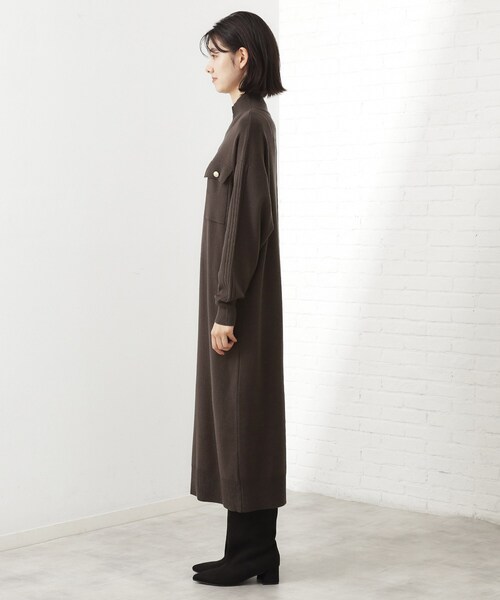 THE SHOP TK (ザ ショップ ティーケー )の「1枚でこなれ見え ハーフZIPワンピース【毛玉になりにくい/静電気防止/洗濯機OK】(ワンピース・レディース・スミクロ/ライトベージュ・13/12)」の13枚目の写真