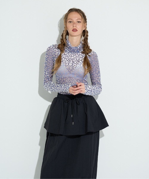 anna sui nyc(アナ スイ エヌ ワイ シー)の「総柄シアータートルネック(Tシャツ/カットソー・レディース・ブルー/ブラック・FREE)」の9枚目の写真