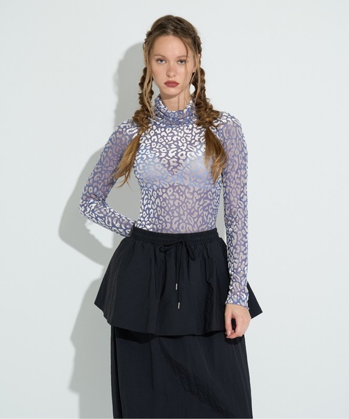 anna sui nyc(アナ スイ エヌ ワイ シー)の「総柄シアータートルネック(Tシャツ/カットソー・レディース・ブルー/ブラック・FREE)」の10枚目の写真