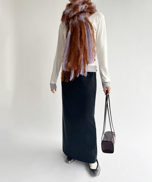 EDIT. FOR LULU（エディットフォールル）の「フィブリルバックサテン スカート（スカート・レディース・ブラック/アイボリー・FREE）」の3枚目の写真