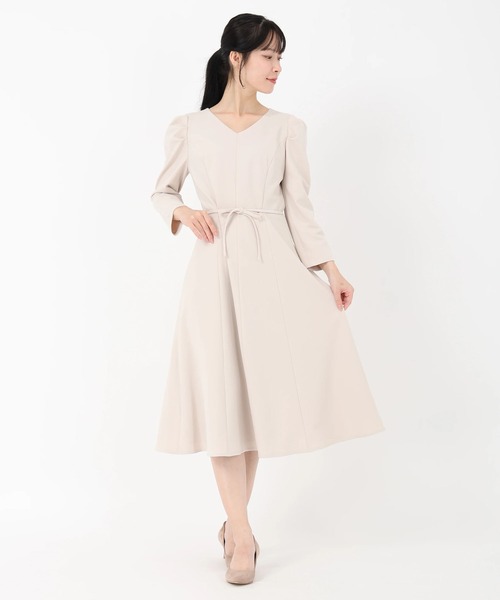 STRAWBERRY-FIELDS（ストロベリーフィールズ）の「パーフェクトジャージ（ワンピース・レディース・ベージュ/ネイビー/ブルー・2）」の8枚目の写真