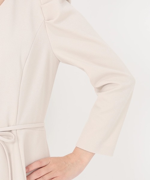 STRAWBERRY-FIELDS（ストロベリーフィールズ）の「パーフェクトジャージ（ワンピース・レディース・ベージュ/ネイビー/ブルー・2）」の14枚目の写真