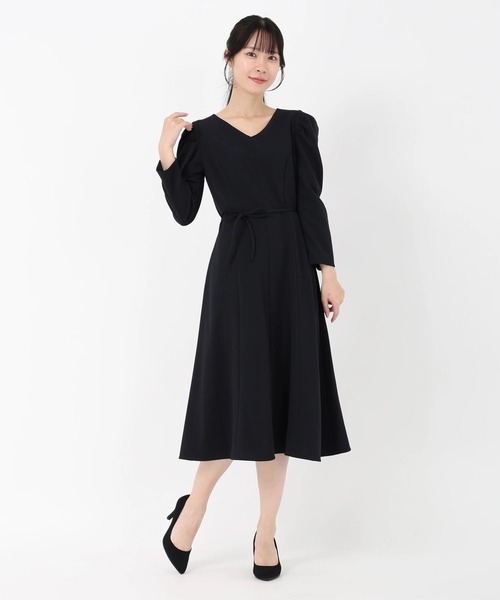 STRAWBERRY-FIELDS（ストロベリーフィールズ）の「パーフェクトジャージ（ワンピース・レディース・ベージュ/ネイビー/ブルー・2）」の18枚目の写真