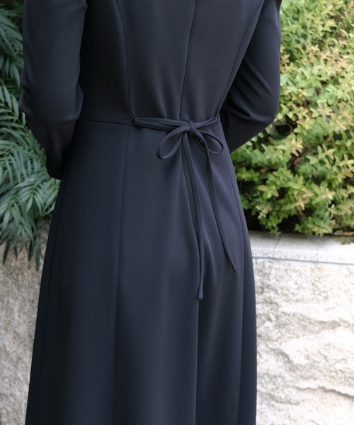 STRAWBERRY-FIELDS（ストロベリーフィールズ）の「パーフェクトジャージ（ワンピース・レディース・ベージュ/ネイビー/ブルー・2）」の7枚目の写真