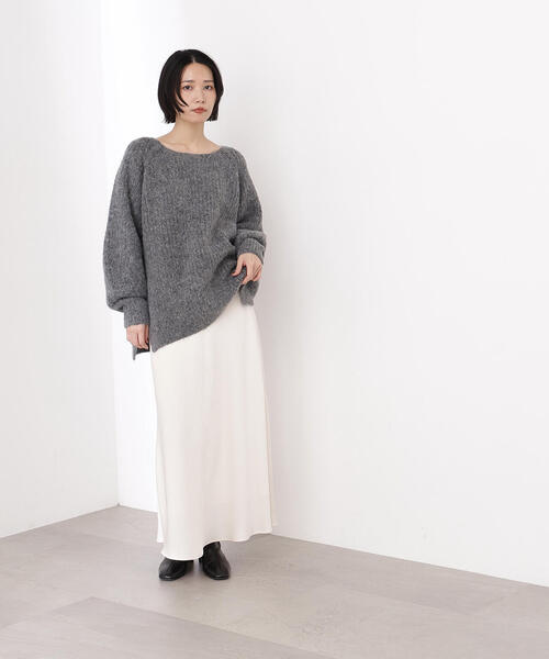 N.（N. Natural Beauty Basic）（エヌエヌナチュラルビューティーベーシック）の「バックシャンボクシーニット（ニット/セーター・レディース・チャコールグレー/オフホワイト/ピンク・MEDIUM）」の22枚目の写真