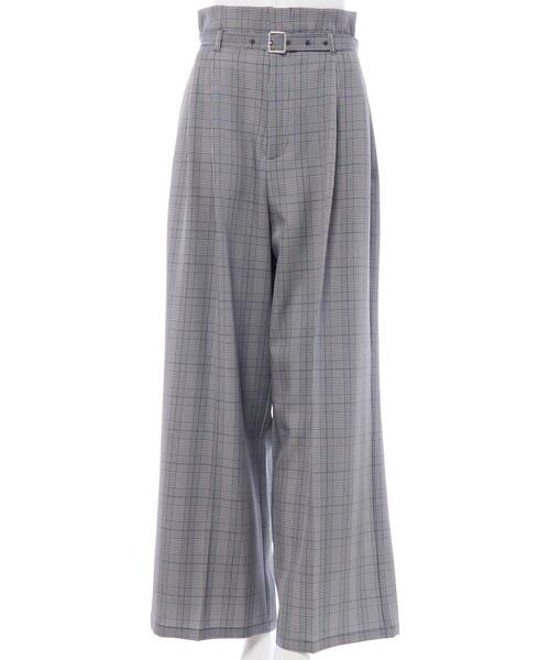 INGNI（イング）の「共ベルト付きグレンチェックワイドパンツ（スラックス・レディース・グレー系その他2/ブラウン系その他5・FREE）」の9枚目の写真
