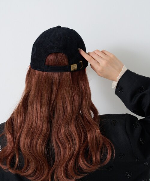 Kastane（カスタネ）の「*刺繍コーデュロイキャップ（キャップ・レディース・カーキ/ブラック/ブラウン・FREE）」の7枚目の写真