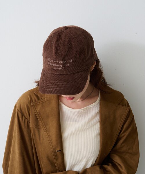 Kastane（カスタネ）の「*刺繍コーデュロイキャップ（キャップ・レディース・カーキ/ブラック/ブラウン・FREE）」の12枚目の写真