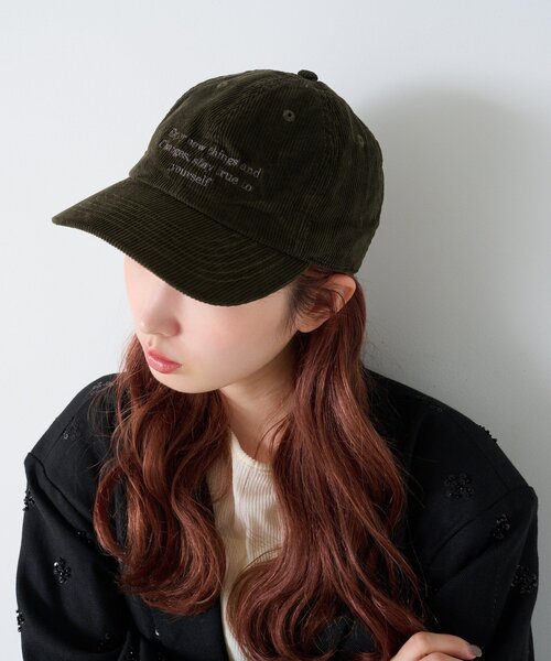 Kastane（カスタネ）の「*刺繍コーデュロイキャップ（キャップ・レディース・カーキ/ブラック/ブラウン・FREE）」の13枚目の写真