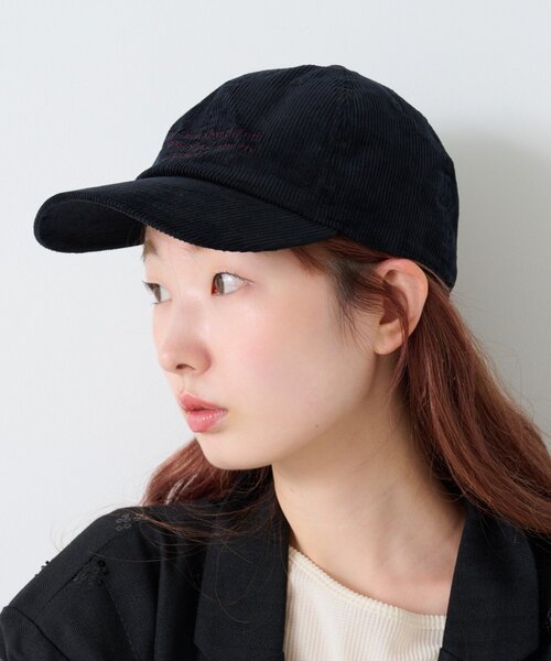 Kastane（カスタネ）の「*刺繍コーデュロイキャップ（キャップ・レディース・カーキ/ブラック/ブラウン・FREE）」の4枚目の写真
