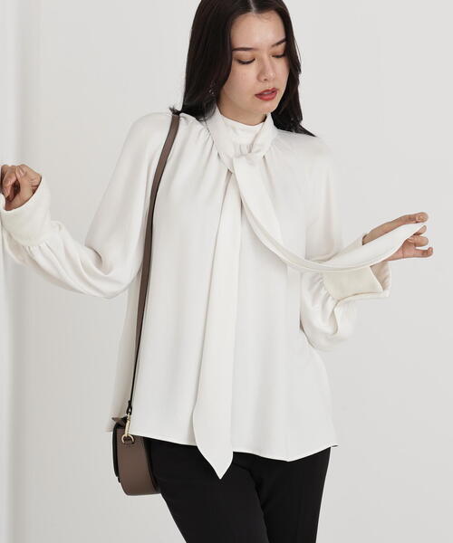 セール】◇ジャギーカフスリボンブラウス（シャツ/ブラウス