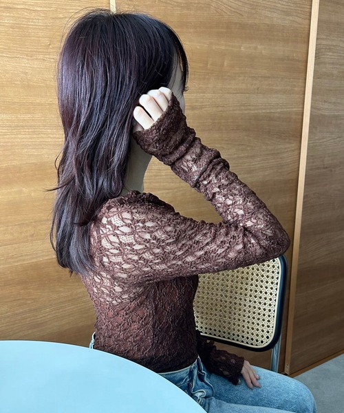 Flugge(フラッジー)の「ドレープレーストップス(Tシャツ/カットソー・レディース・ブラウン・FREE)」の7枚目の写真